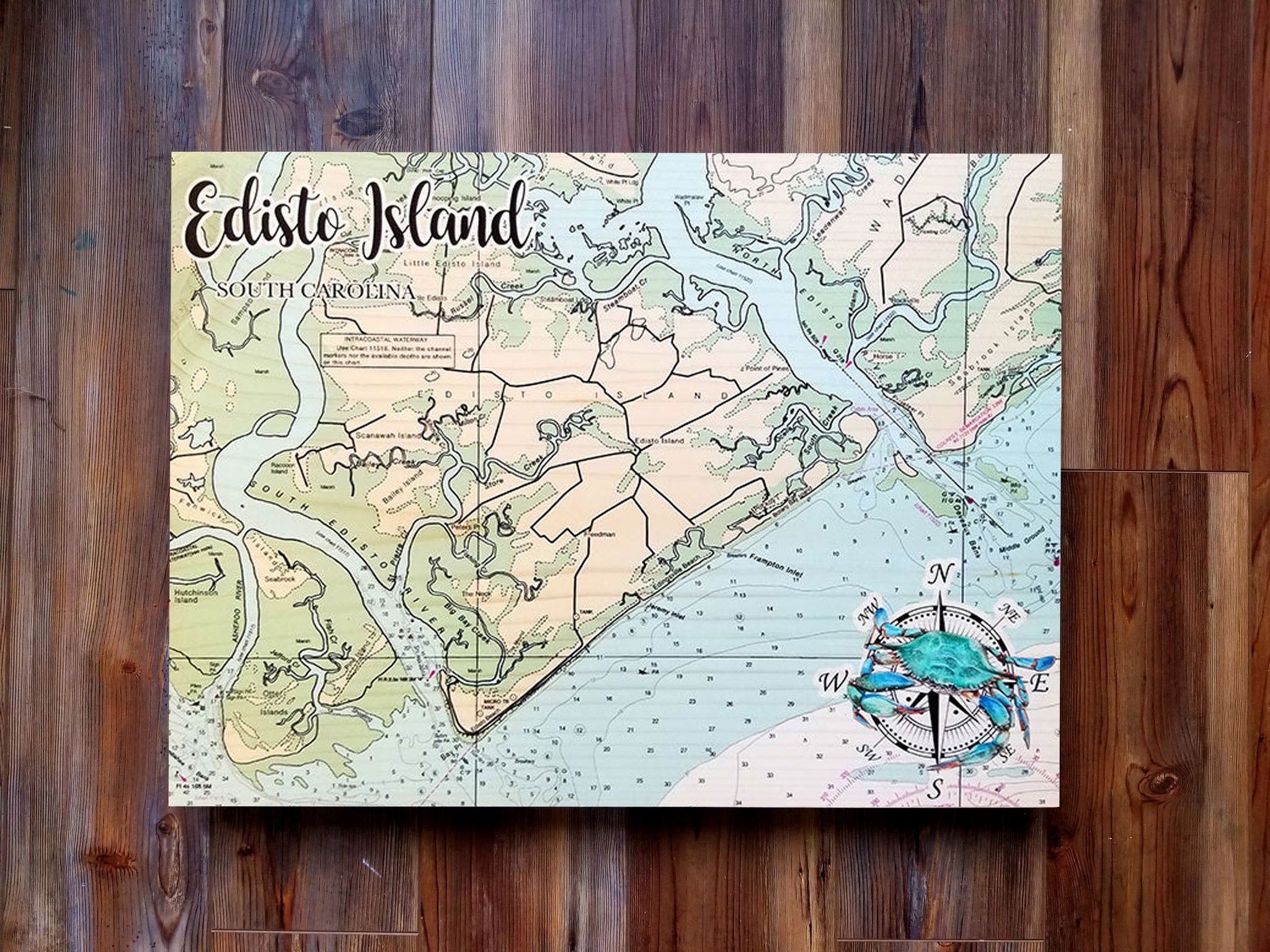 Edisto Island, SC Plank Map