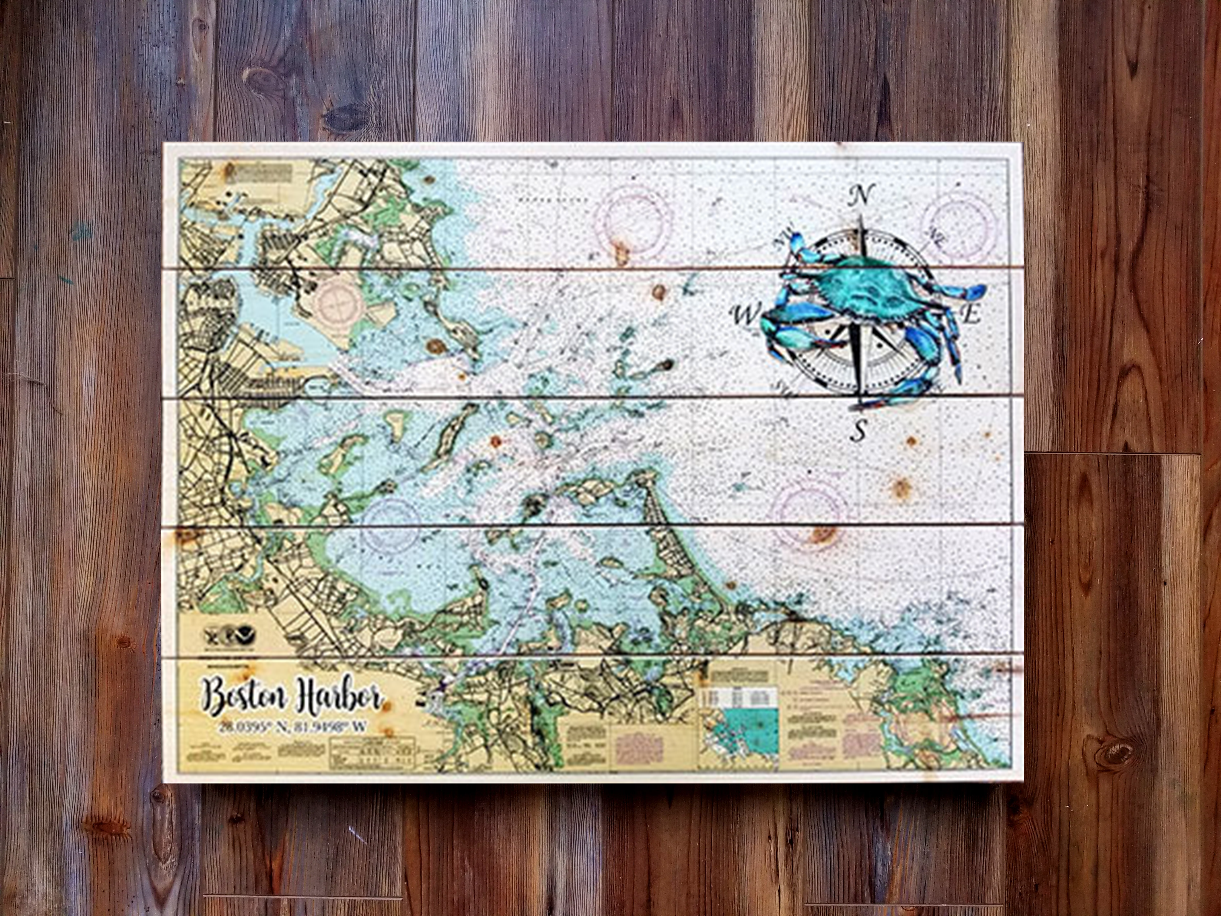 Boston Harbor, MA Pallet Map – MapMom