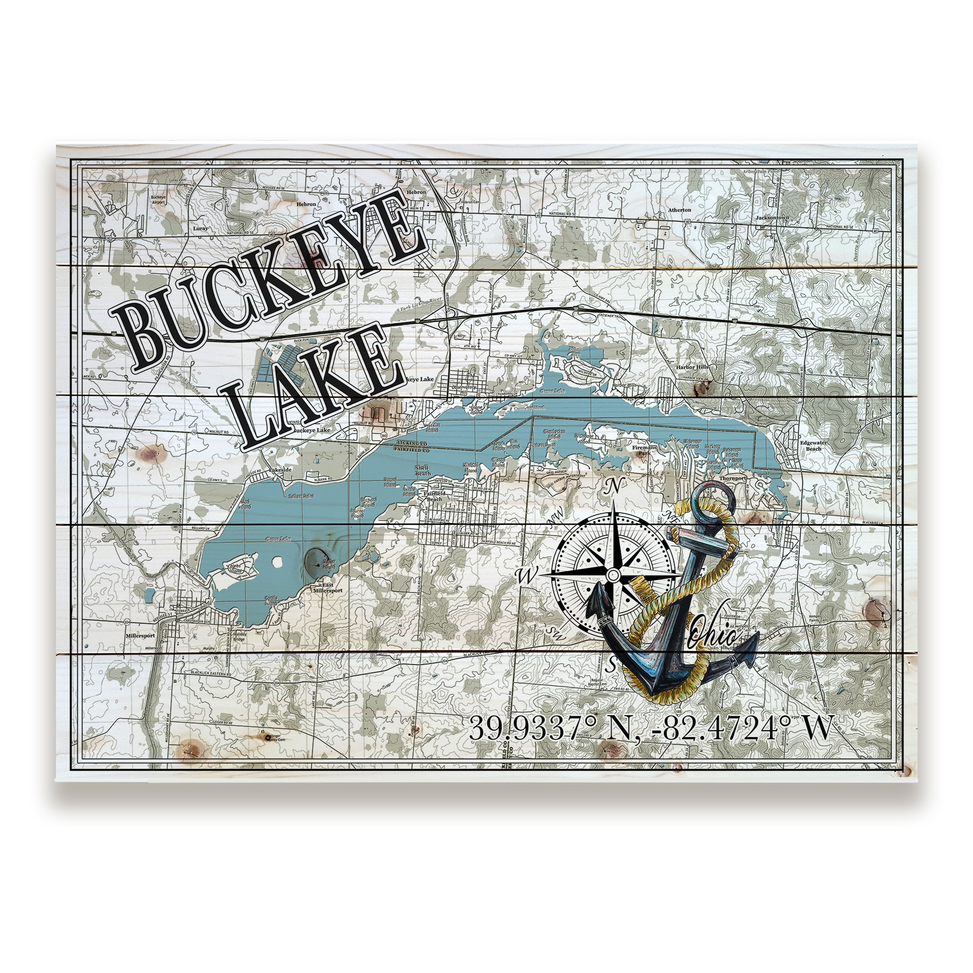 Buckeye Lake, OH- Anchor Pallet Map