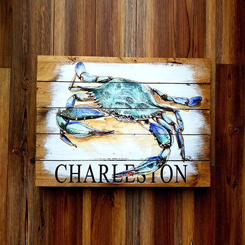 Charleston, SC Crab Pallet Artwork