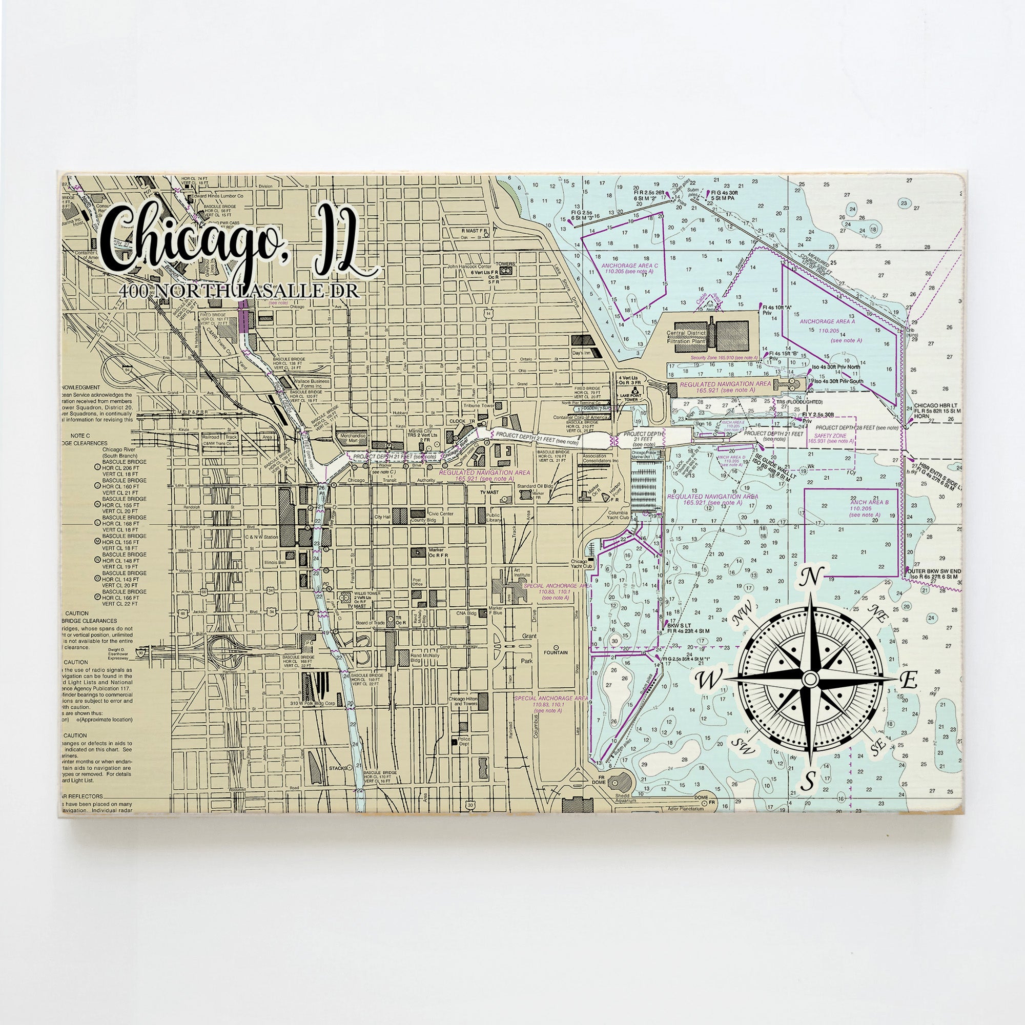 Chicago,  IL Plank Map