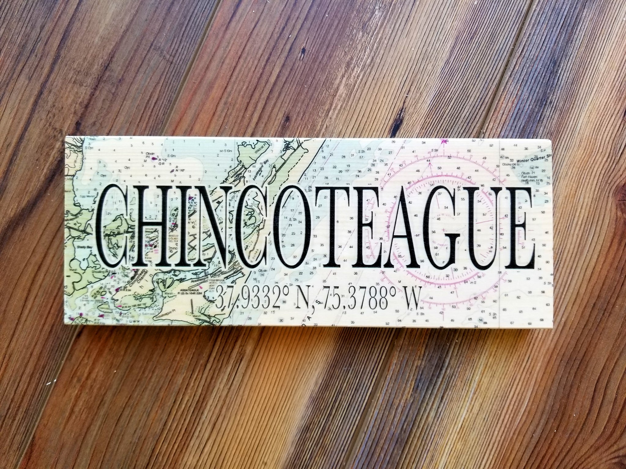 Chincoteague, VA Mini Coordinate Sign