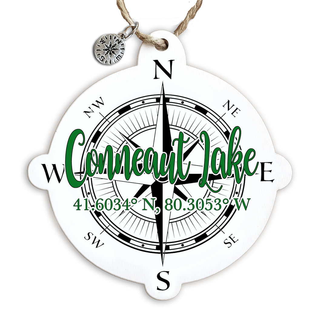 Conneaut Lake, PA Compass Ornament