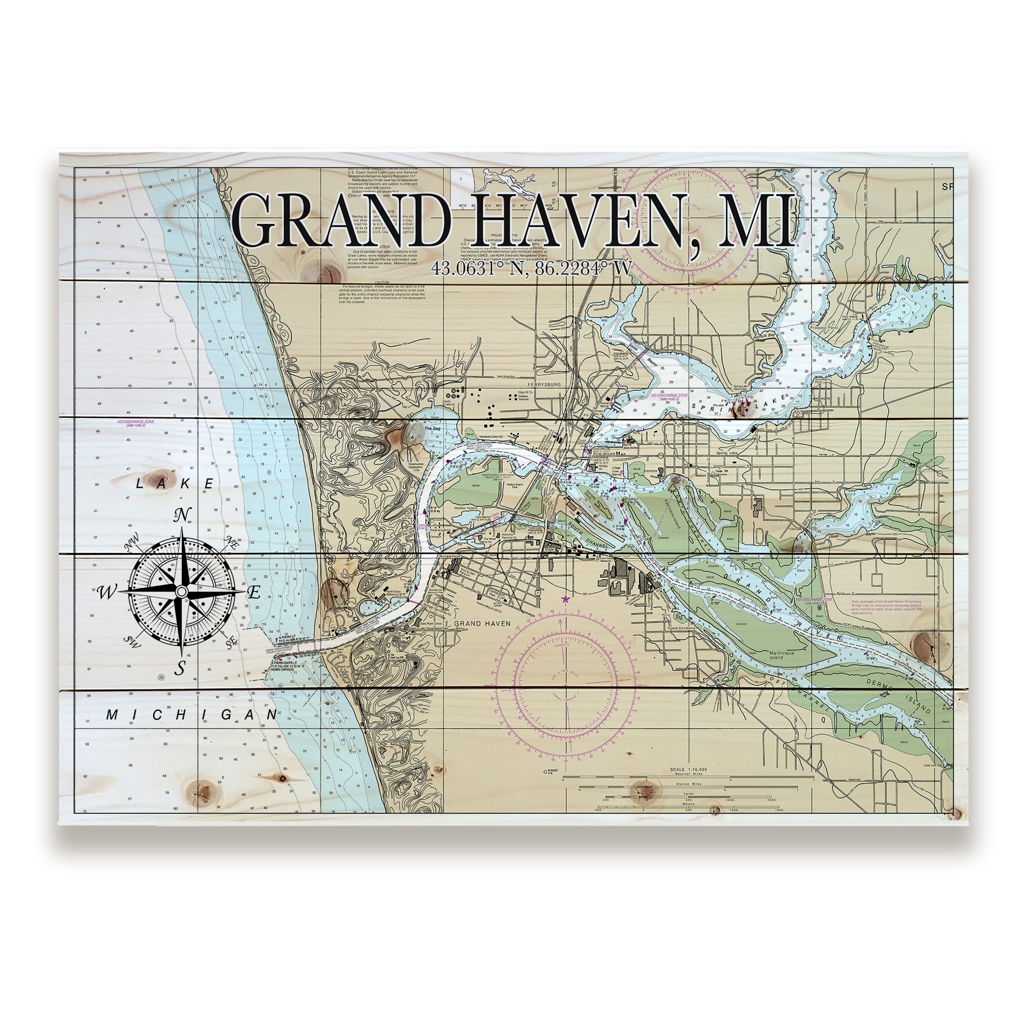 Grand Lake, MI Pallet Map