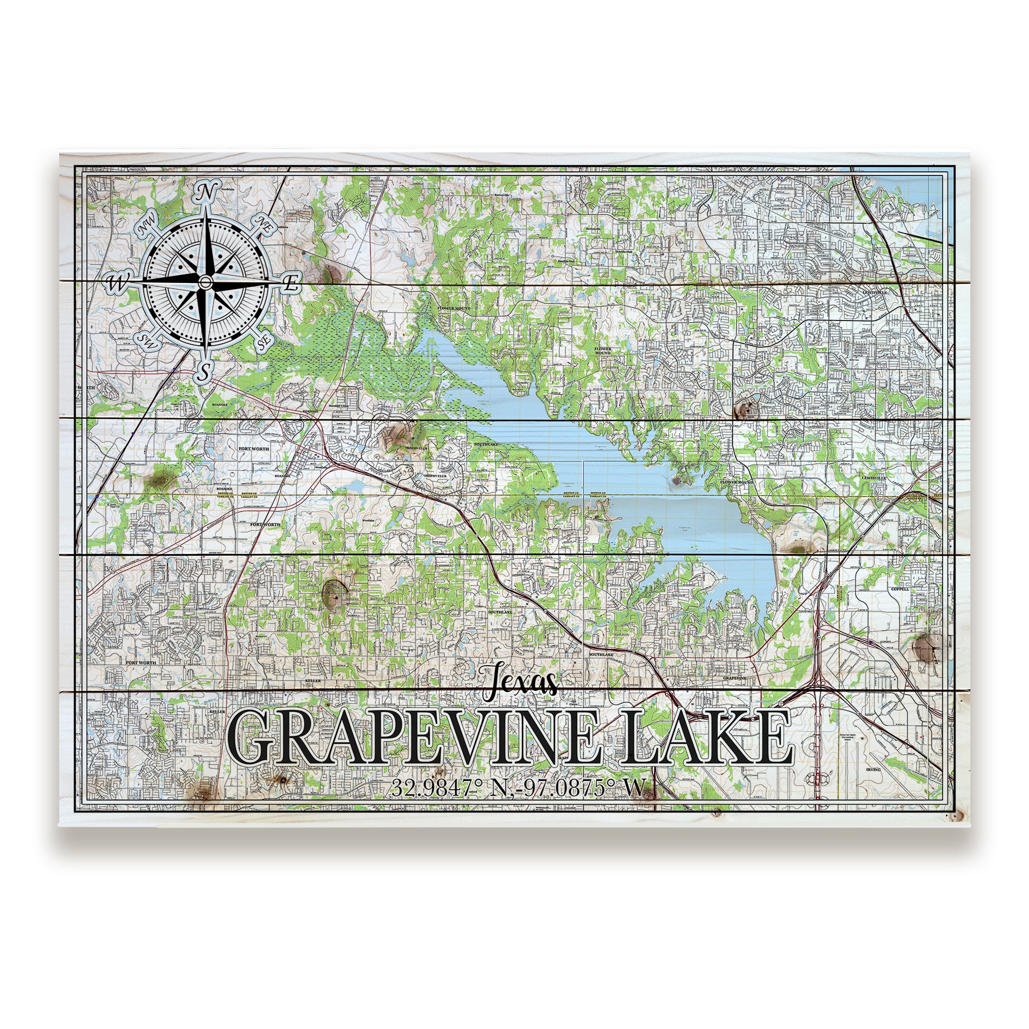 Grapevine Lake, TX Pallet Map