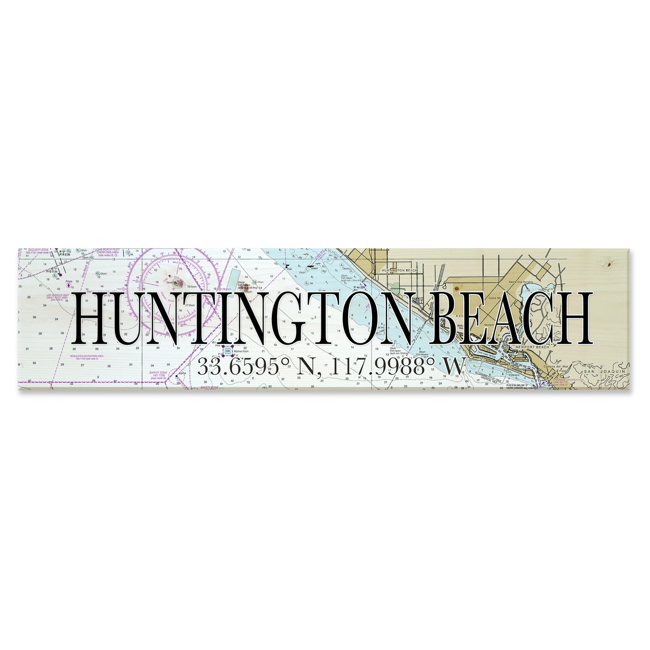 Huntington Beach, CA Coordinate Sign MapMom
