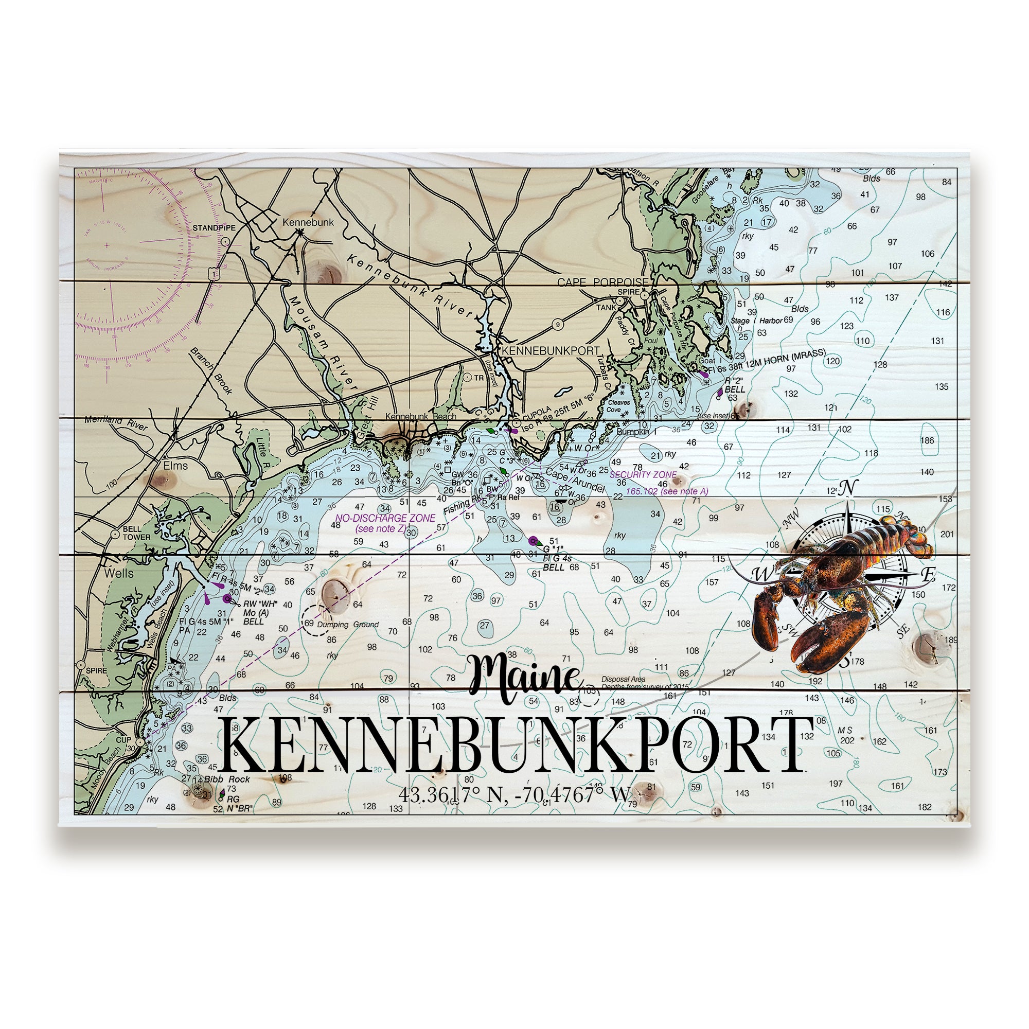 Kennebunkport, ME - Lobster Pallet Map