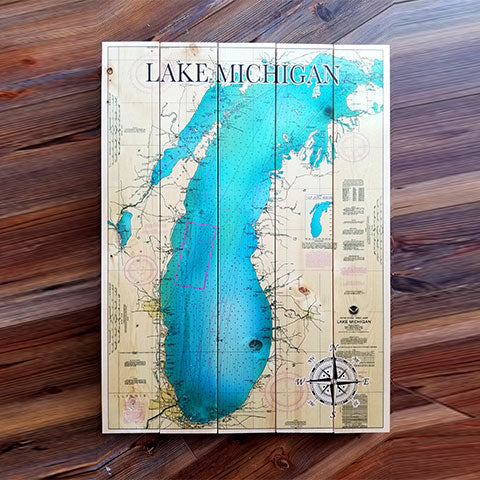 Lake Michigan, MI Pallet Map