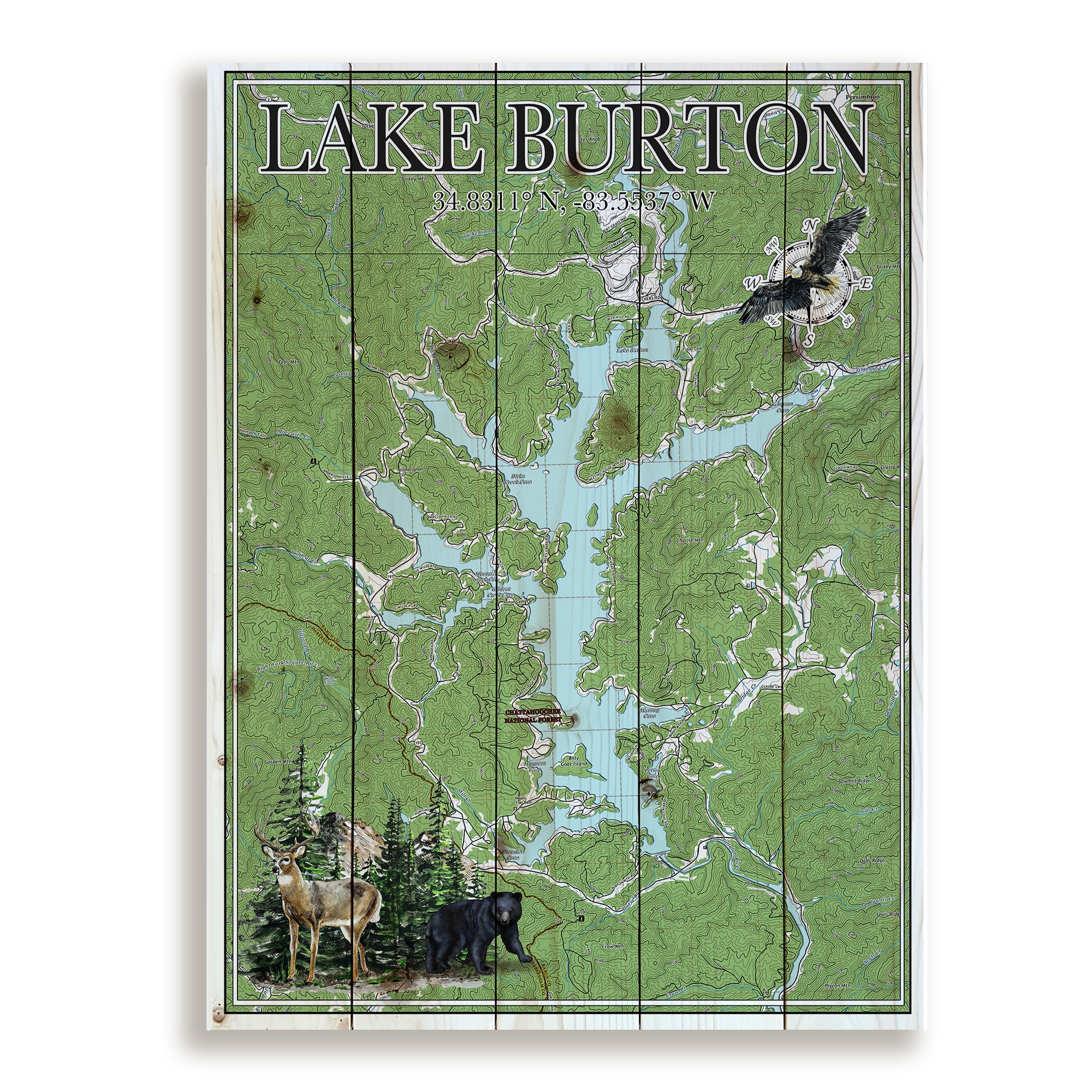 Lake Burton GA Pallet Map MapMom