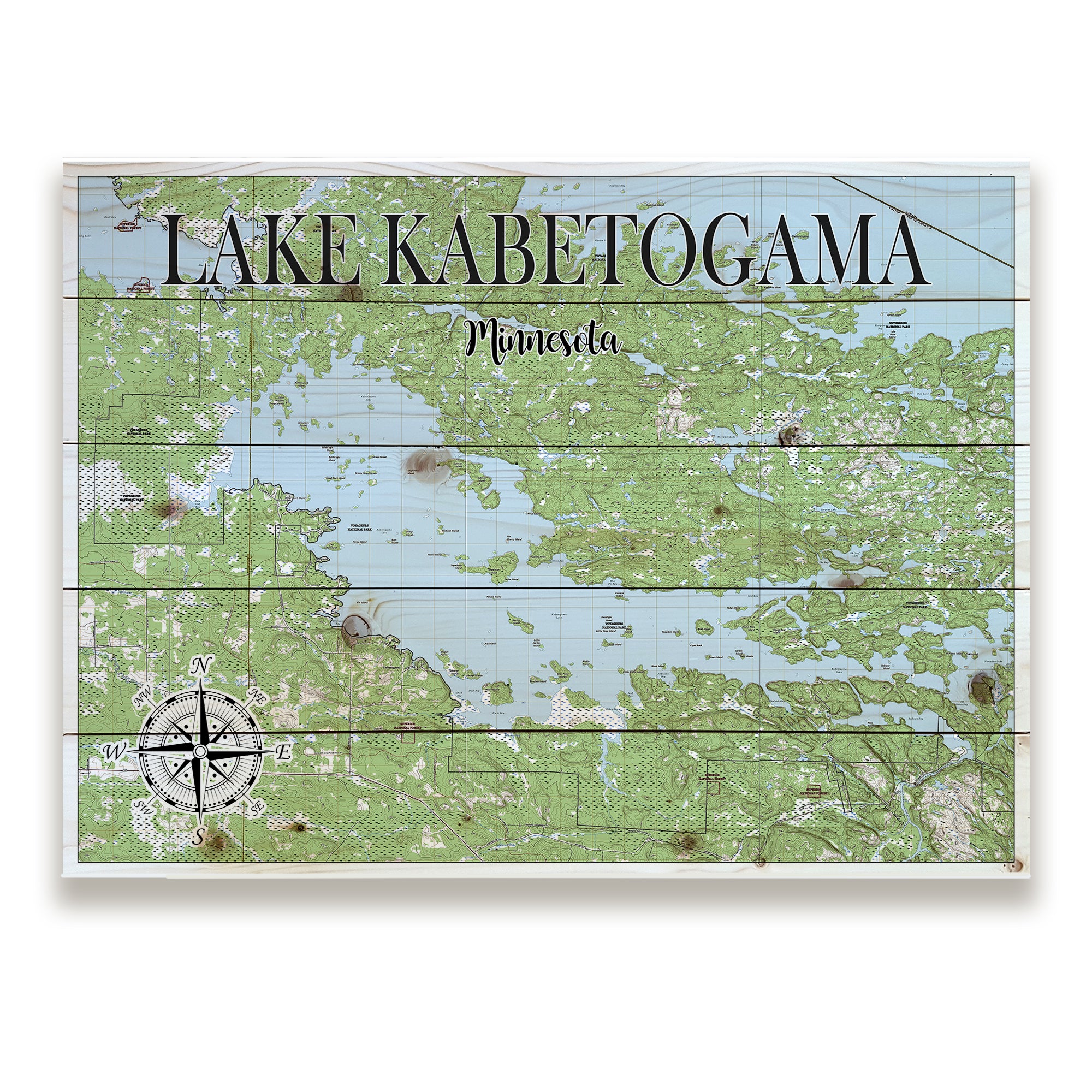 Lake Kabetogama, MN Pallet Map