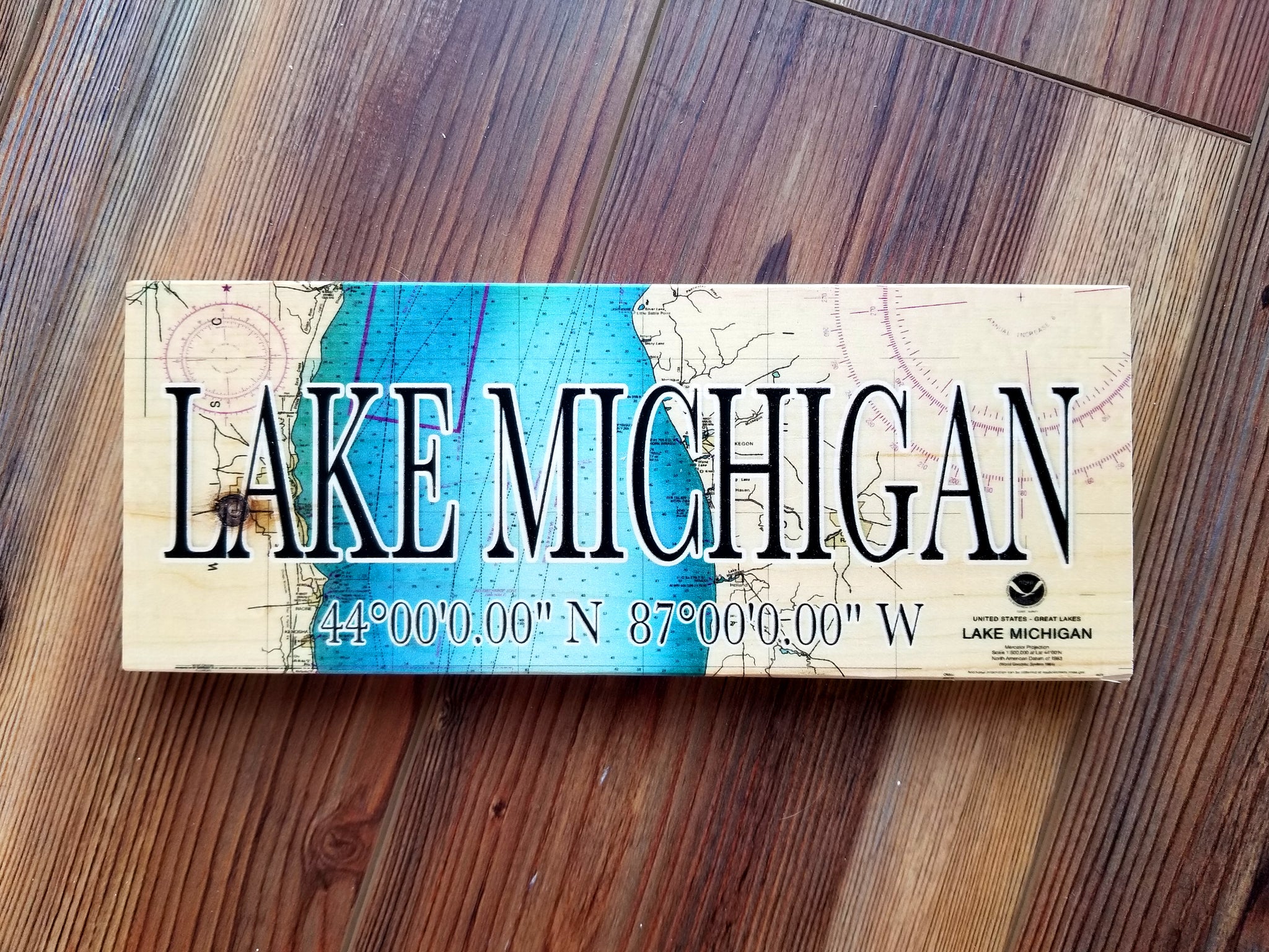 Lake Michigan, MI Mini Coordinate Sign