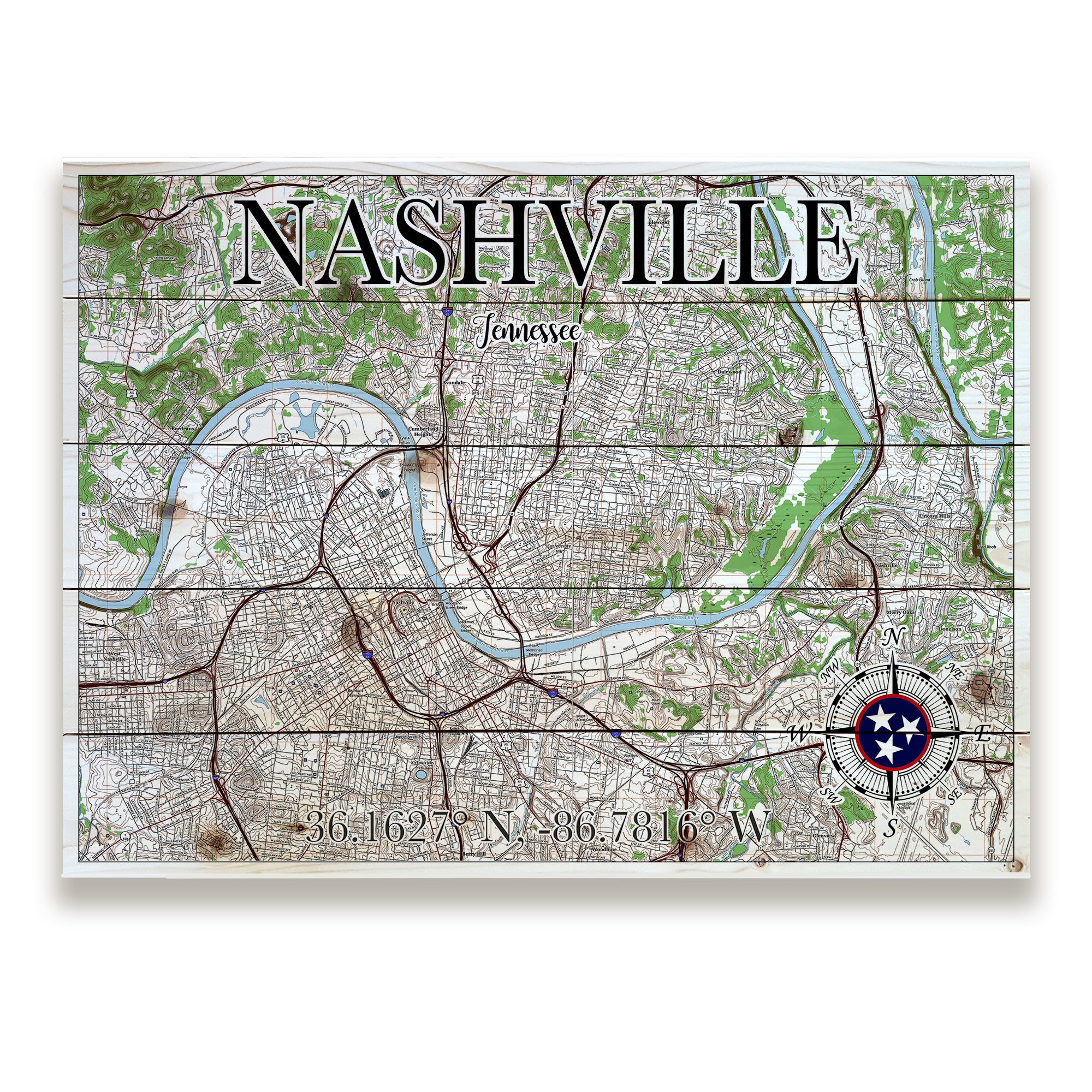Nashville, TN - Flag Pallet Map