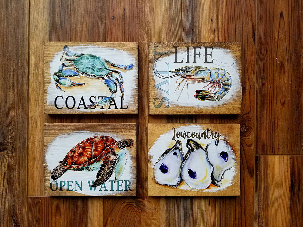 SET OF 4 Mini Ocean Artwork
