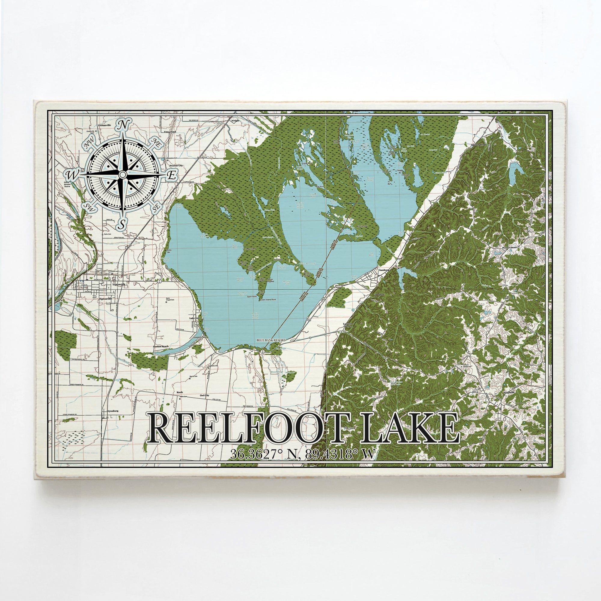 Reelfoot Lake , TN  Plank Map