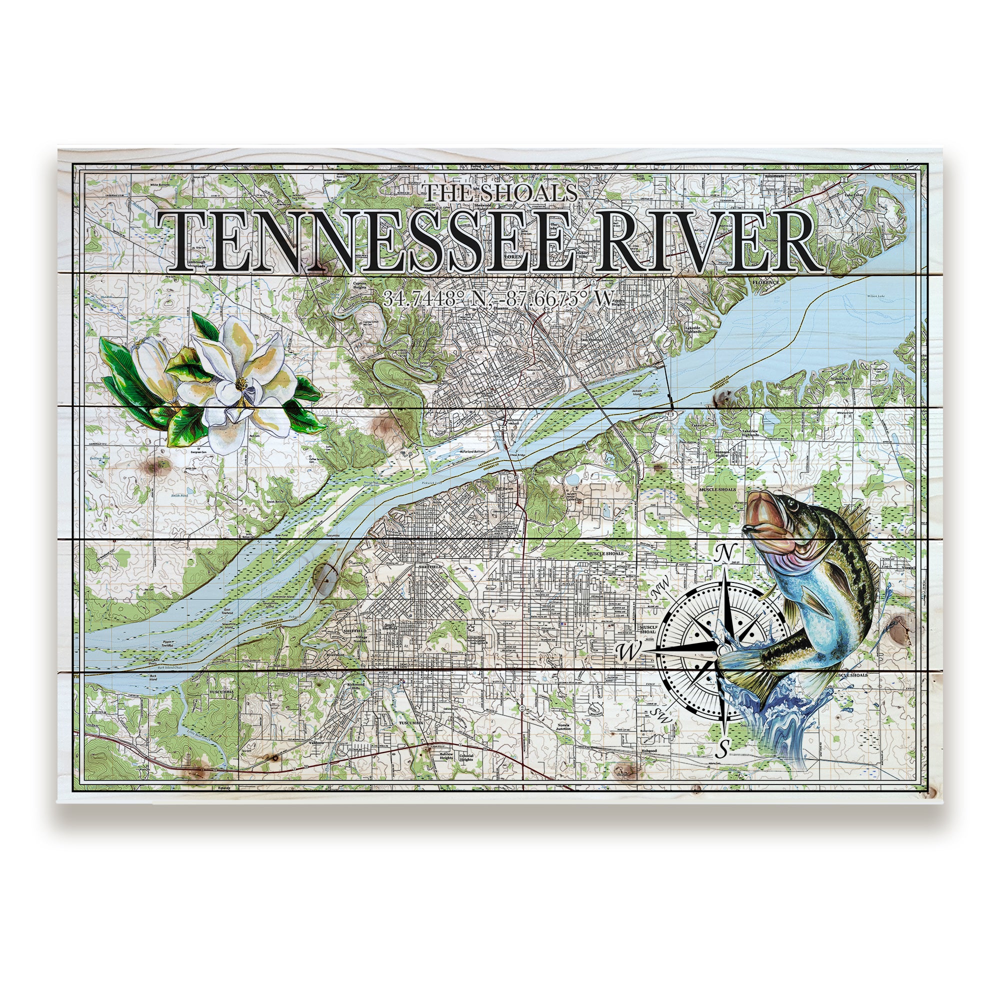 Tennessee River Pallet Map