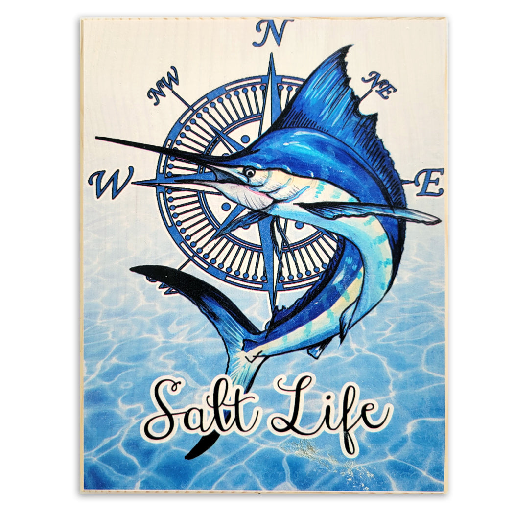 Wholesale Salt Life 5x7 Inch Wood Sailfish Art