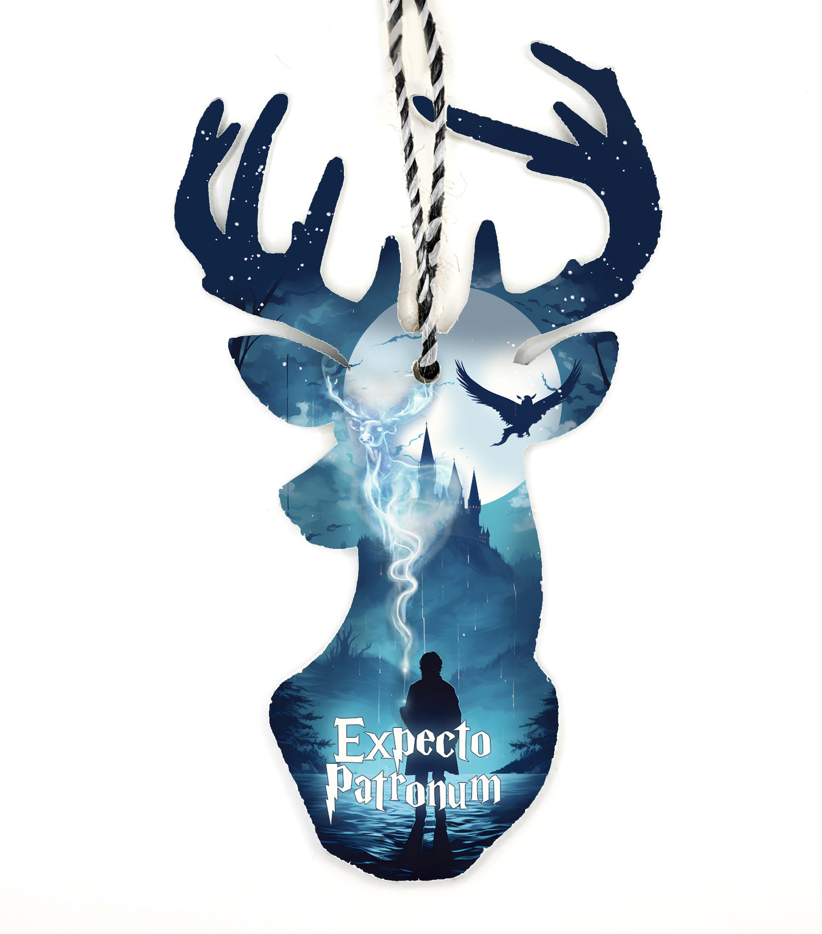 Magical Stag Patronus Shaped Wood Ornament