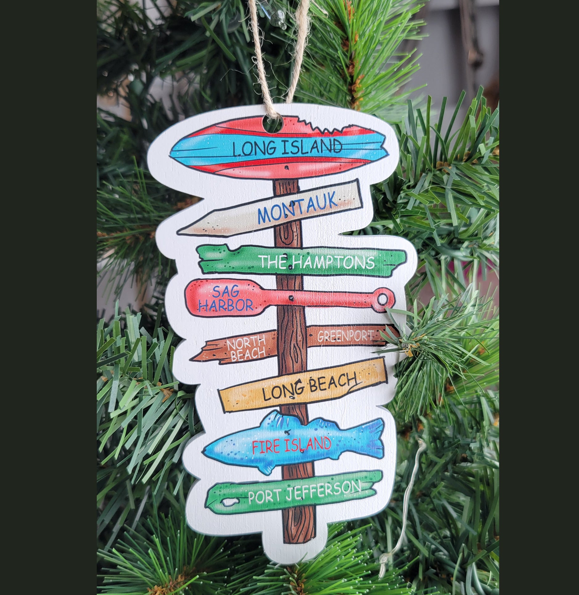 Barbee Chain of Lakes, IL Driftwood Sign Wood Ornament