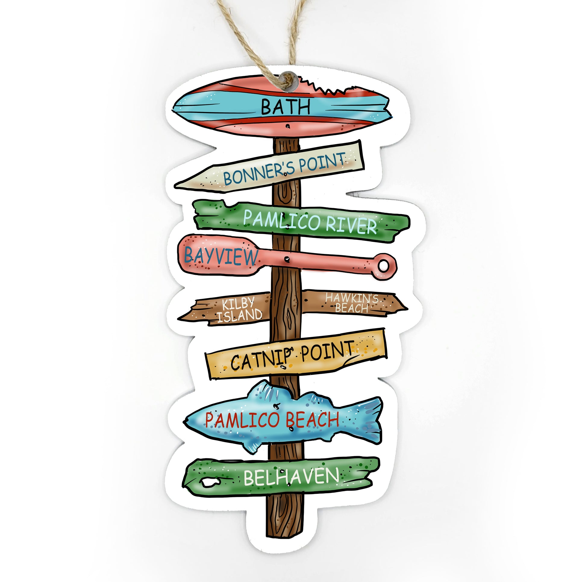 Bath, NC Driftwood Sign Wood Ornament