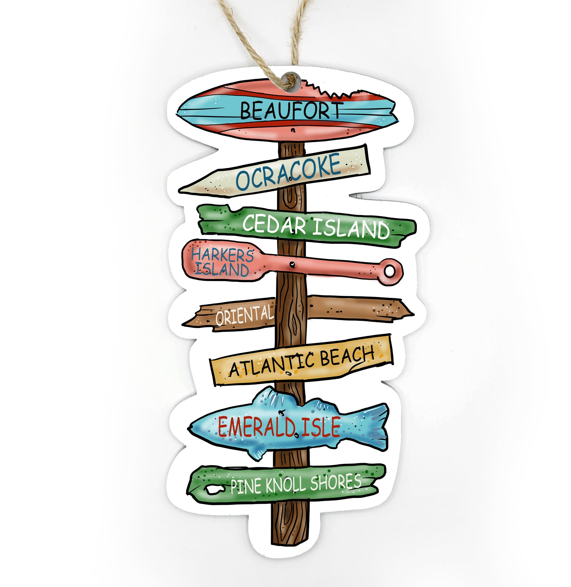 Beaufort, NC Driftwood Sign Wood Ornament