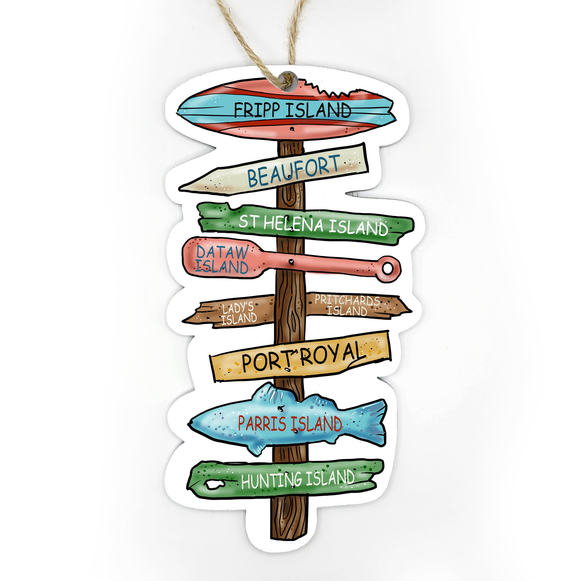 Fripp Island, SC Driftwood Sign Wood Ornament