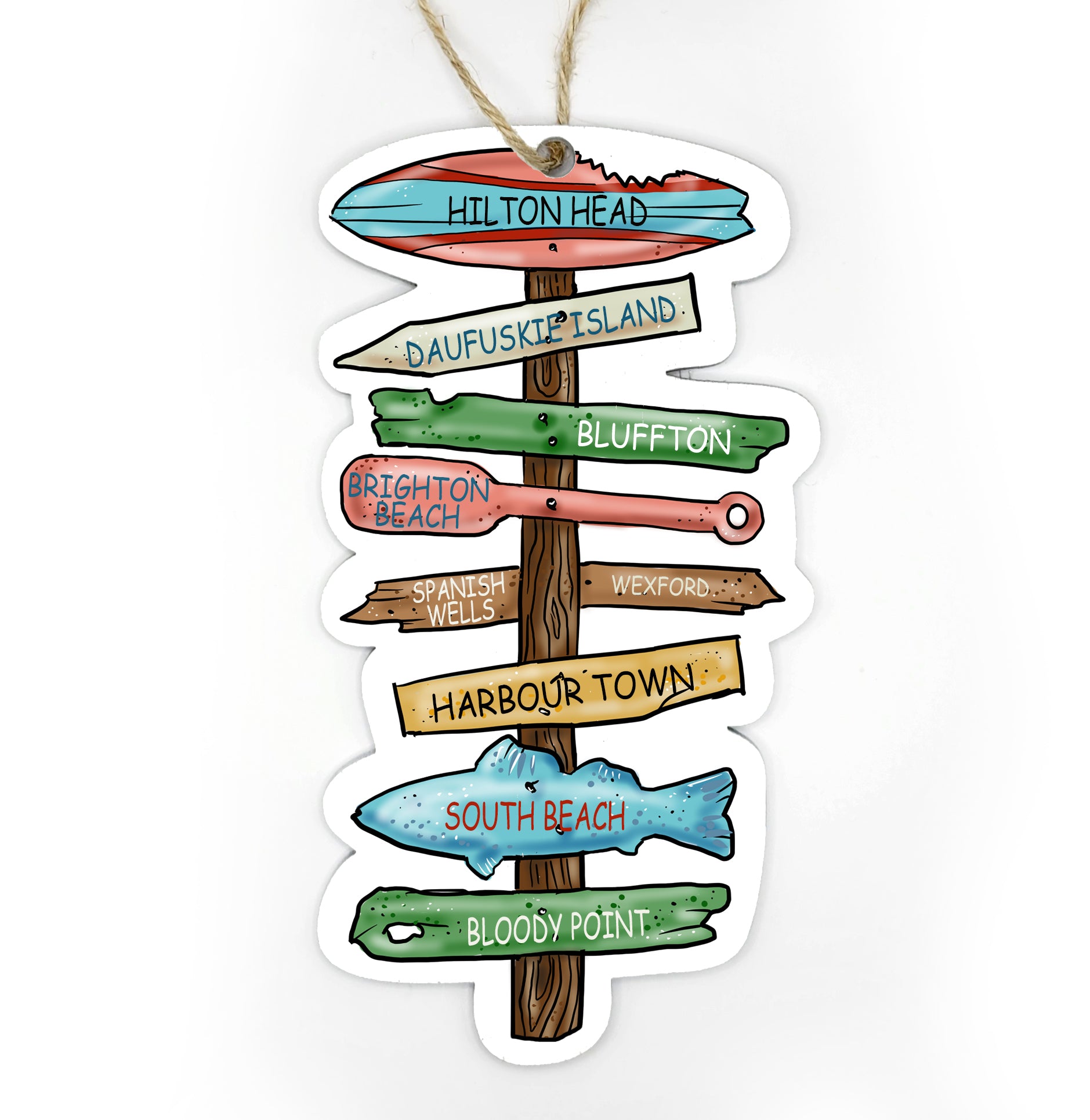Hilton Head, SC Driftwood Sign Wood Ornament