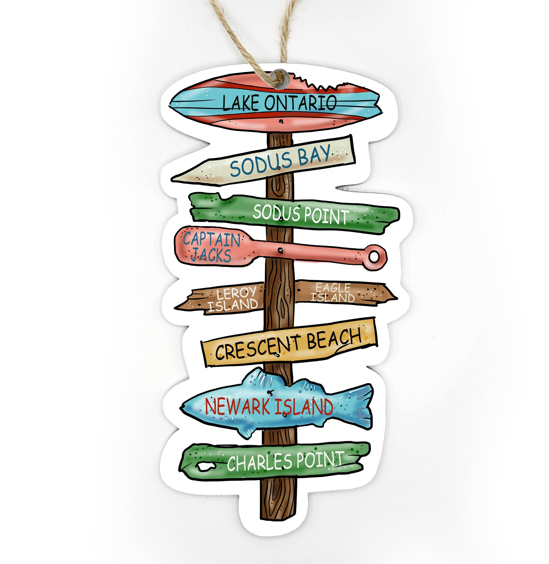 Lake Ontario, NY  Driftwood Sign Wood Ornament