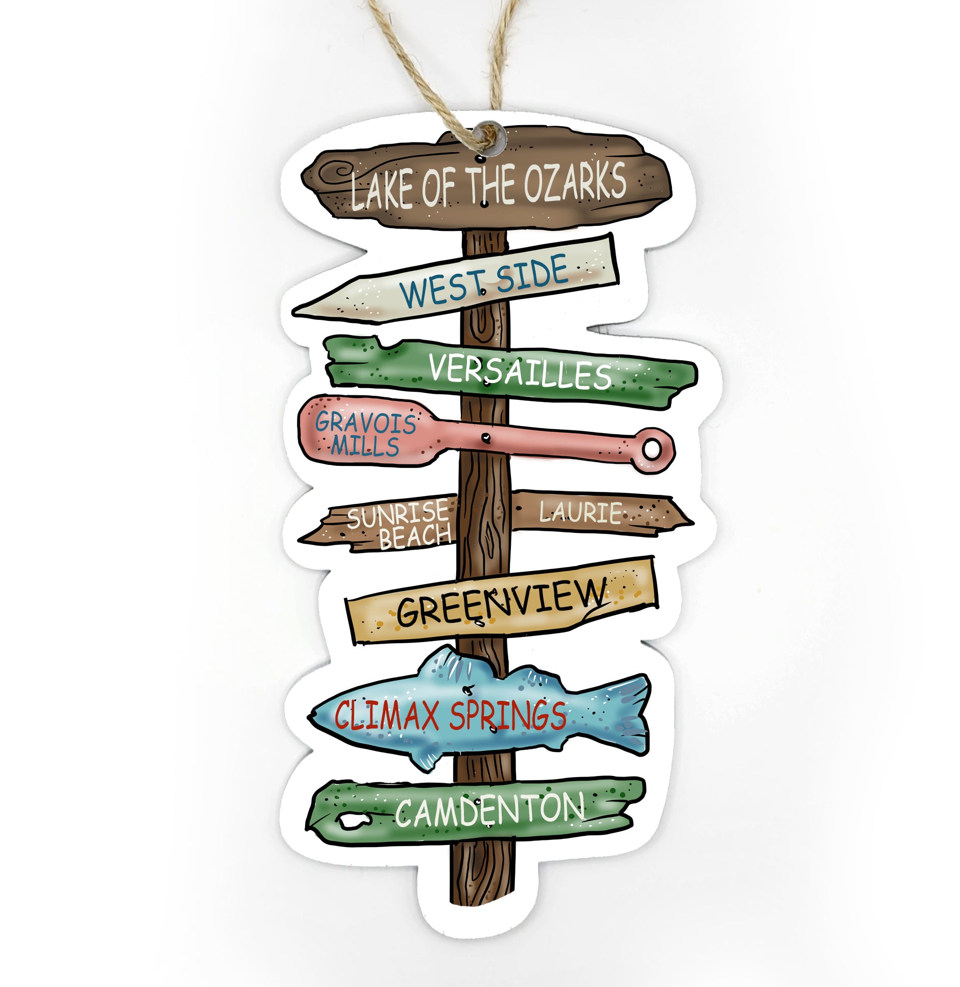 Lake Of The Ozarks, MO Driftwood Sign Wood Ornament