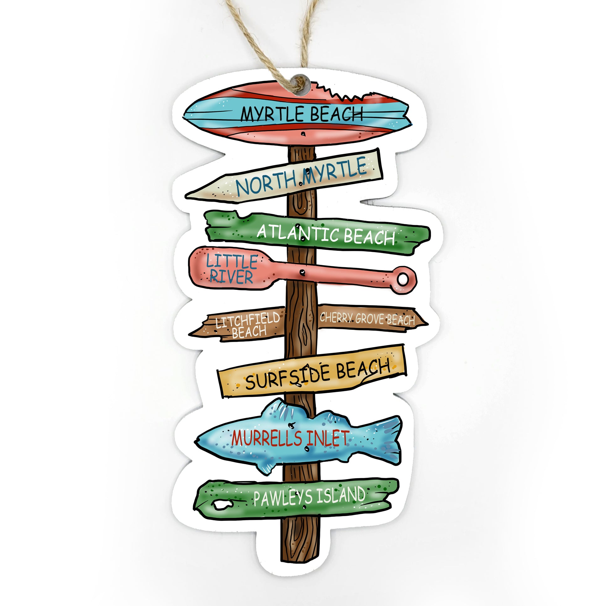 Myrtle Beach, SC Driftwood Sign Wood Ornament