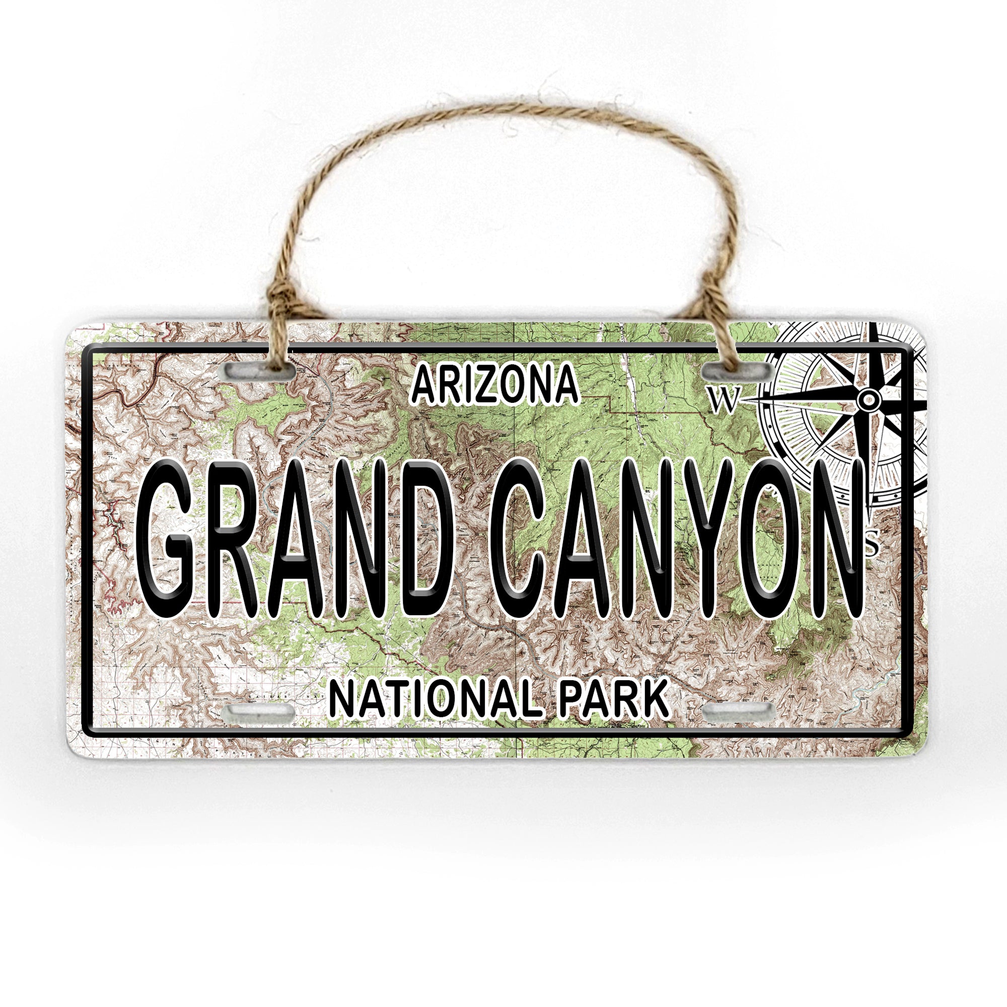 Grand Canyon National Park, AZ License Plate Wood Map Souvenir Ornament