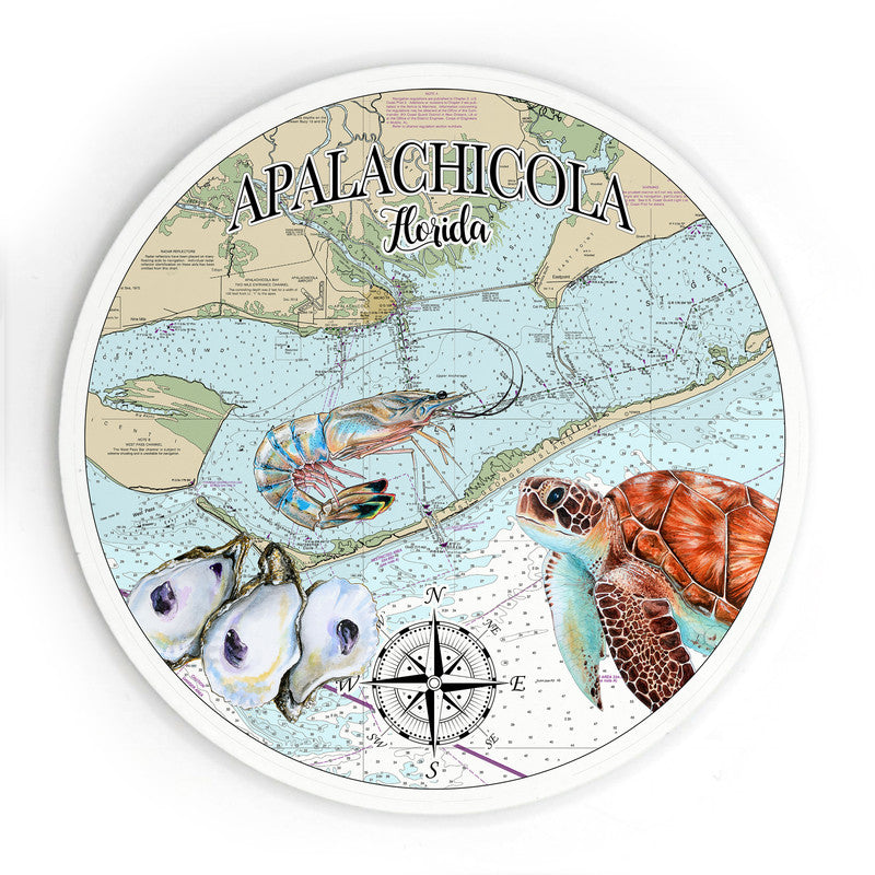 Apalachicola FL 3.5 Inch Wood Magnet Keepsake