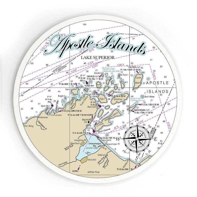 Apostle Islands MI 3.5 Inch Wood Magnet Keepsake