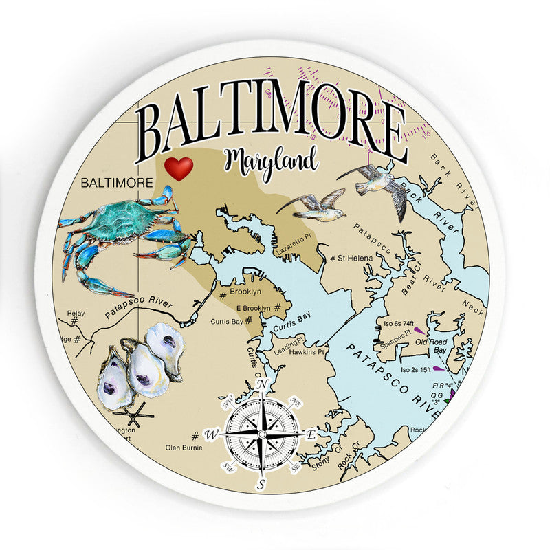 Baltimore MD 3.5 Inch Wood Magnet Keepsake