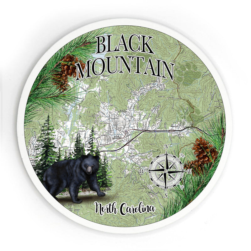 Black Mountain NC 3.5 Inch Wood Magnet Keepsake