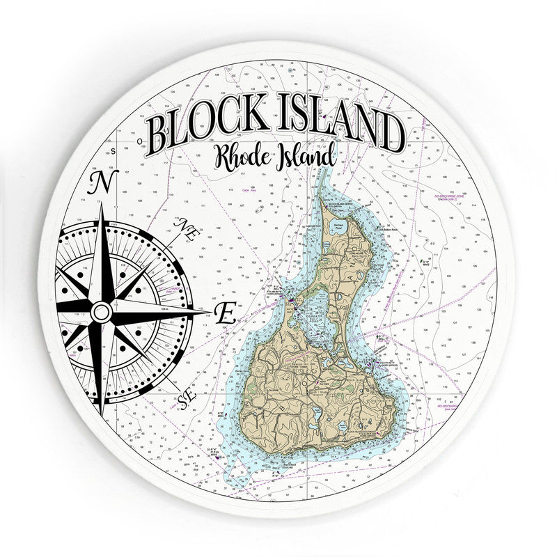 Block Island RI 3.5 Inch Wood Magnet Keepsake