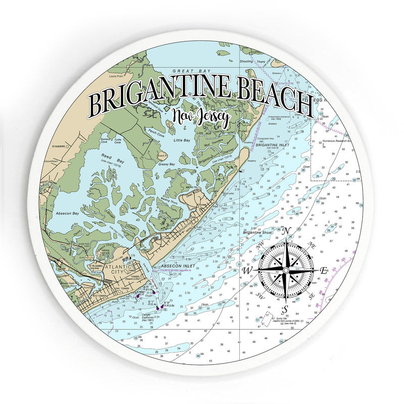 Brigantine Beach NJ 3.5 Inch Wood Magnet Keepsake