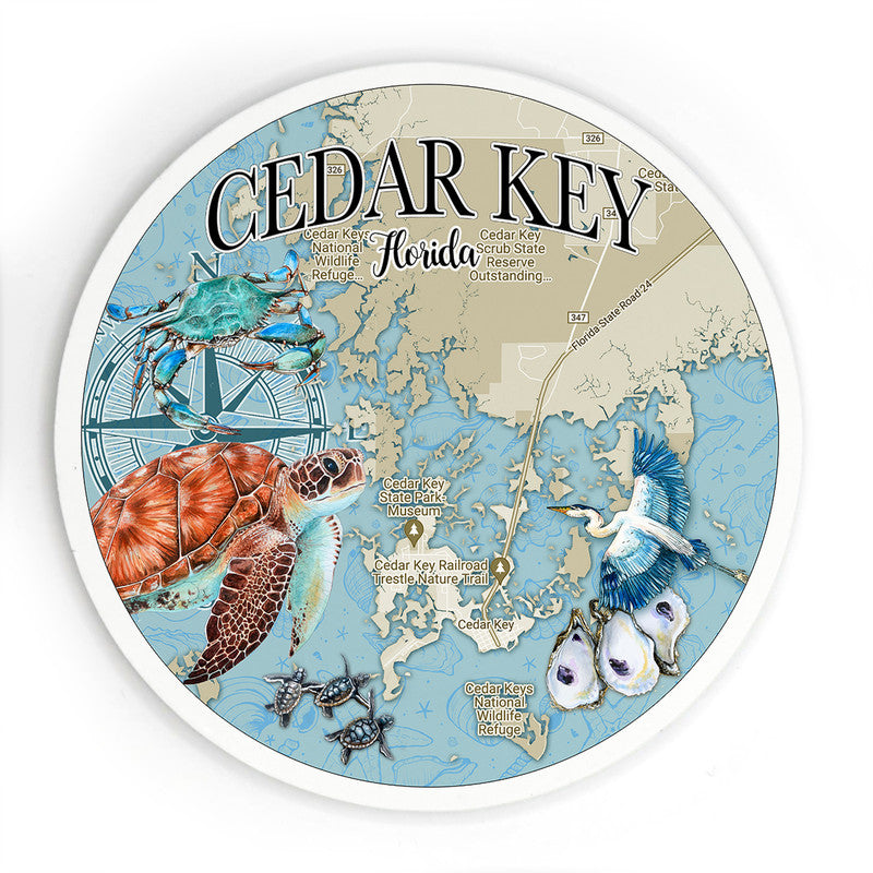 Cedar Key FL 3.5 Inch Wood Magnet Keepsake