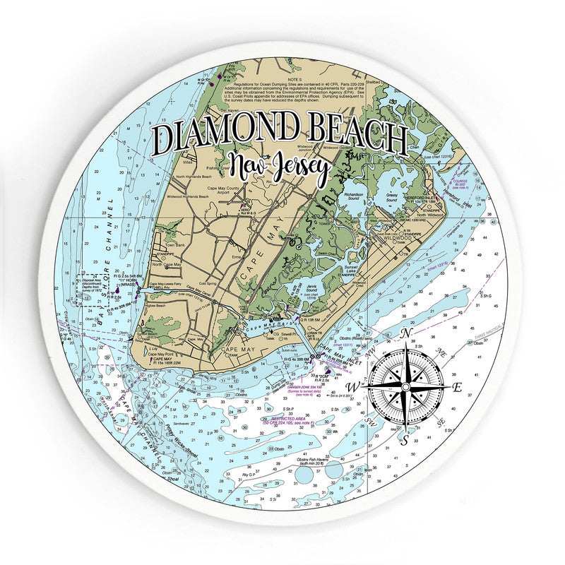 Diamond Beach NJ 3.5 Inch Wood Magnet Keepsake