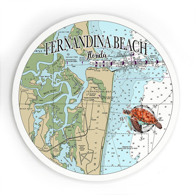 Fernandina Beach FL 3.5 Inch Wood Magnet Keepsake