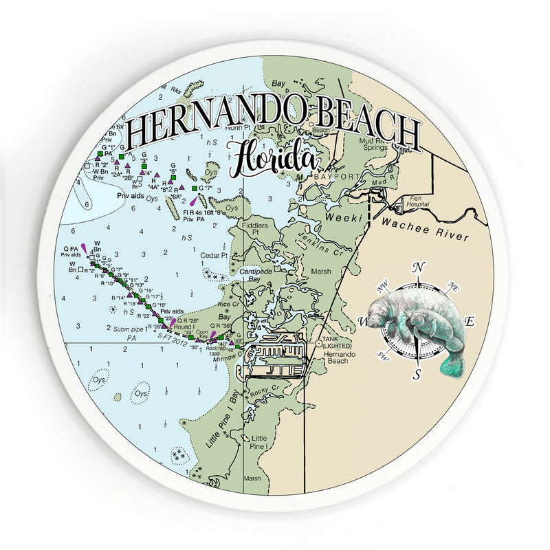 Hernando Beach FL 3.5 Inch Wood Magnet Keepsake