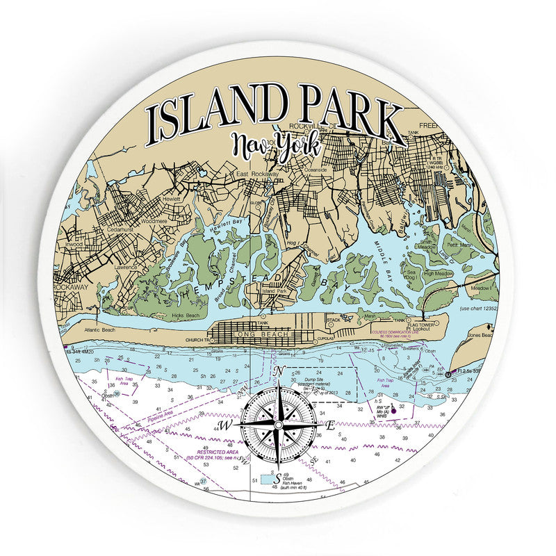 Island Park NY 3.5 Inch Wood Magnet Keepsake