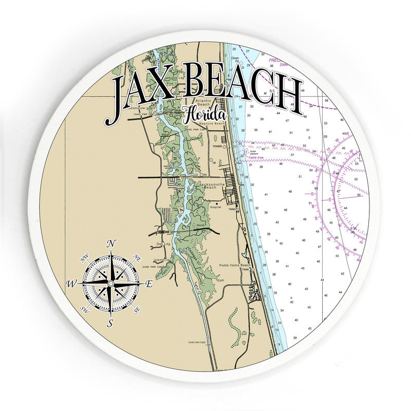 Jax Beach FL 3.5 Inch Wood Magnet Keepsake