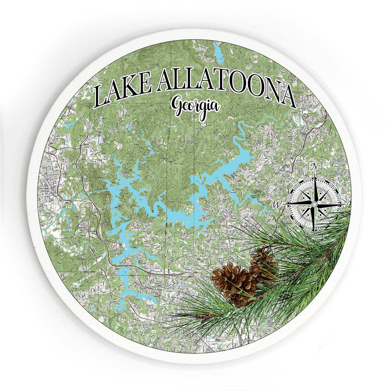 Lake Allatoona GA 3.5 Inch Wood Magnet Keepsake