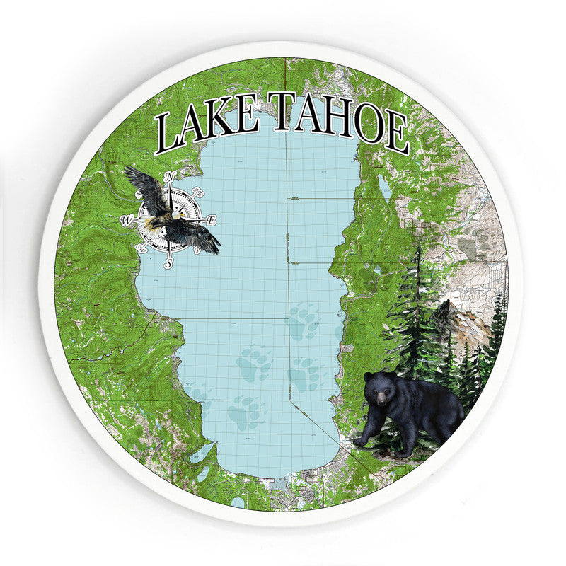 Lake Tahoe CA 3.5 Inch Wood Magnet Keepsake