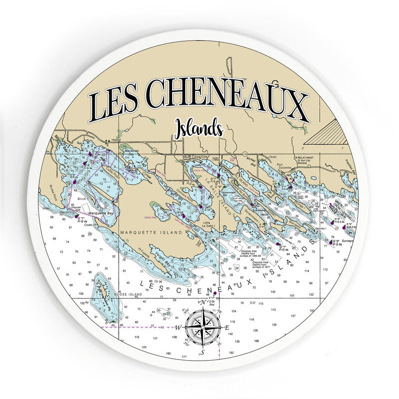 Les Cheneaux Islands MI 3.5 Inch Wood Magnet Keepsake