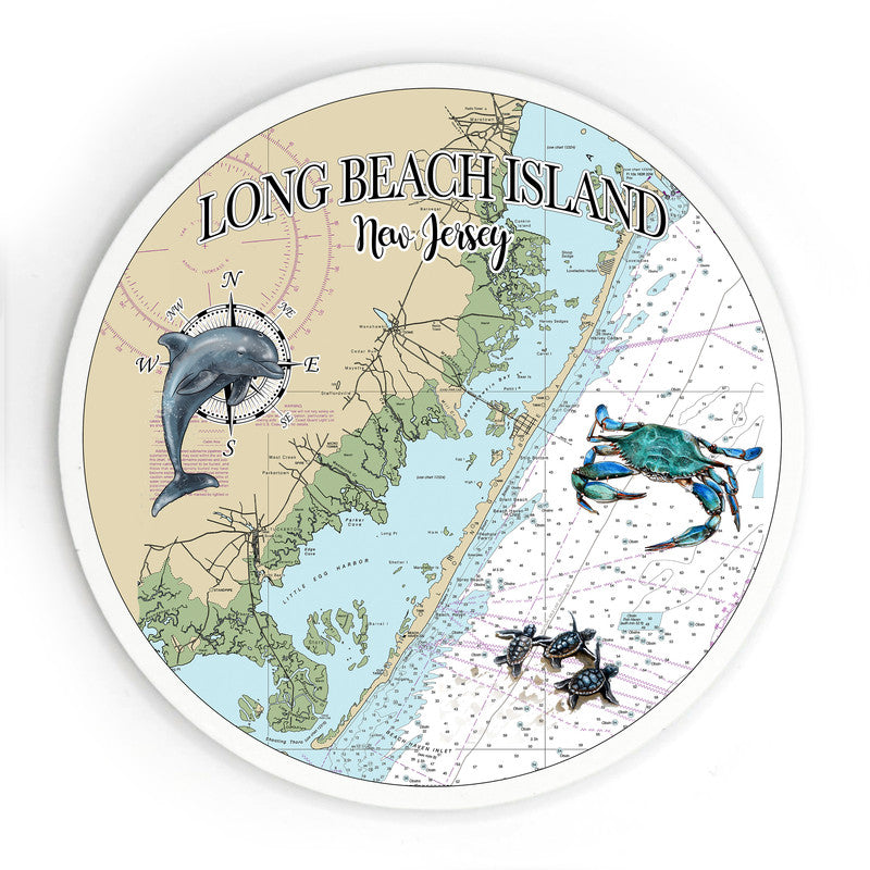 Long Beach Island NJ 3.5 Inch Wood Magnet Keepsake