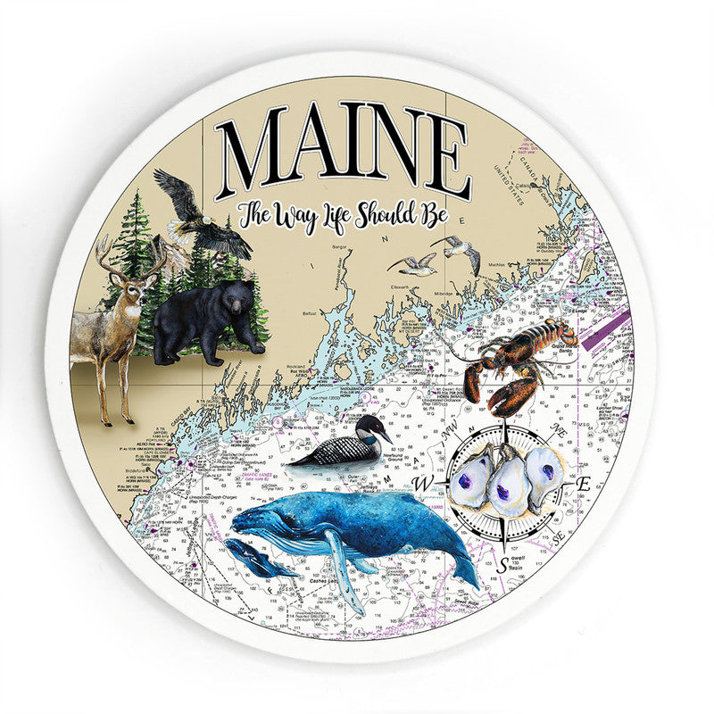 Maine The Way Life Should Be 3.5 Inch Wood Magnet Keepsake