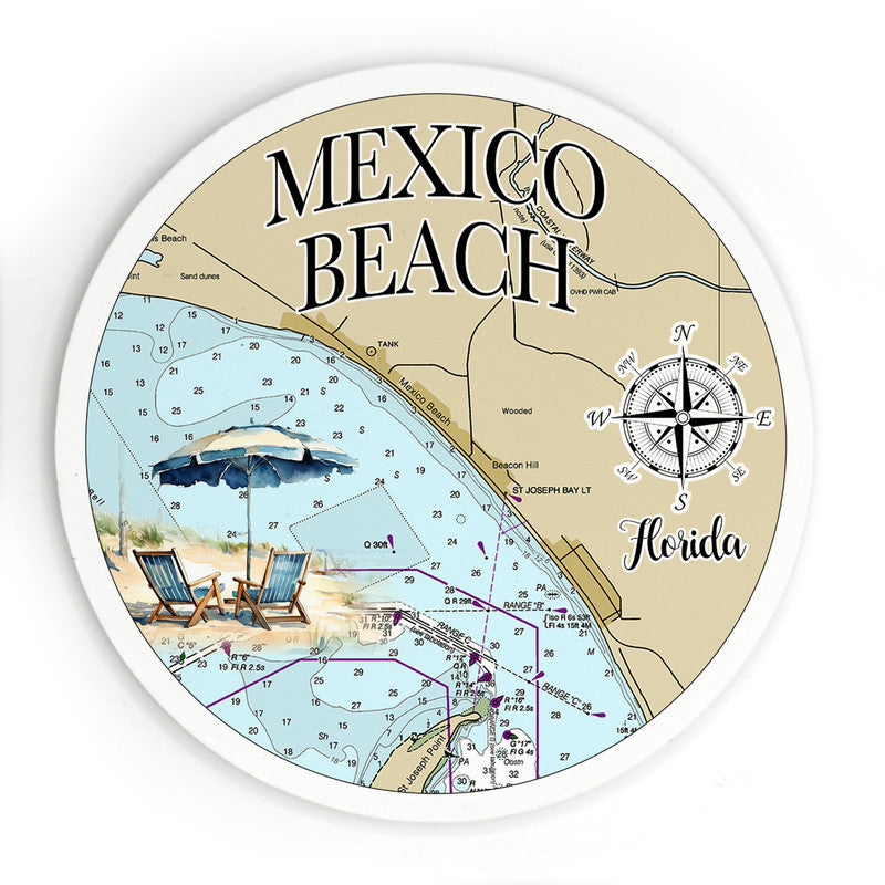 Mexico Beach FL 3.5 Inch Wood Magnet Keepsake