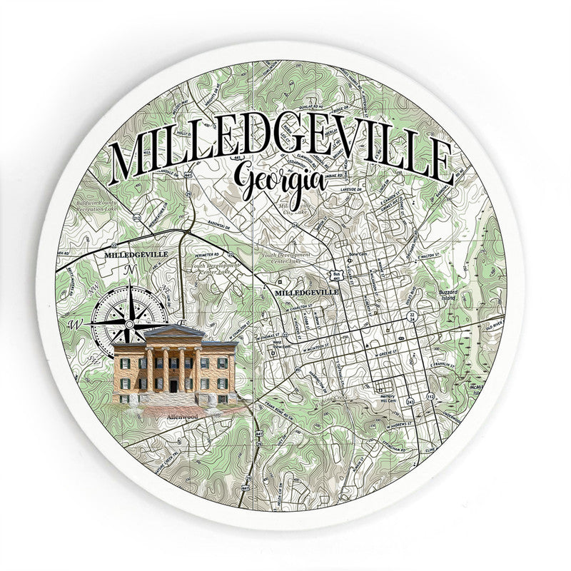 Milledgeville GA 3.5 Inch Wood Magnet Keepsake