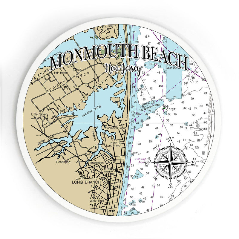 Monmouth Beach NJ 3.5 Inch Wood Magnet Keepsake